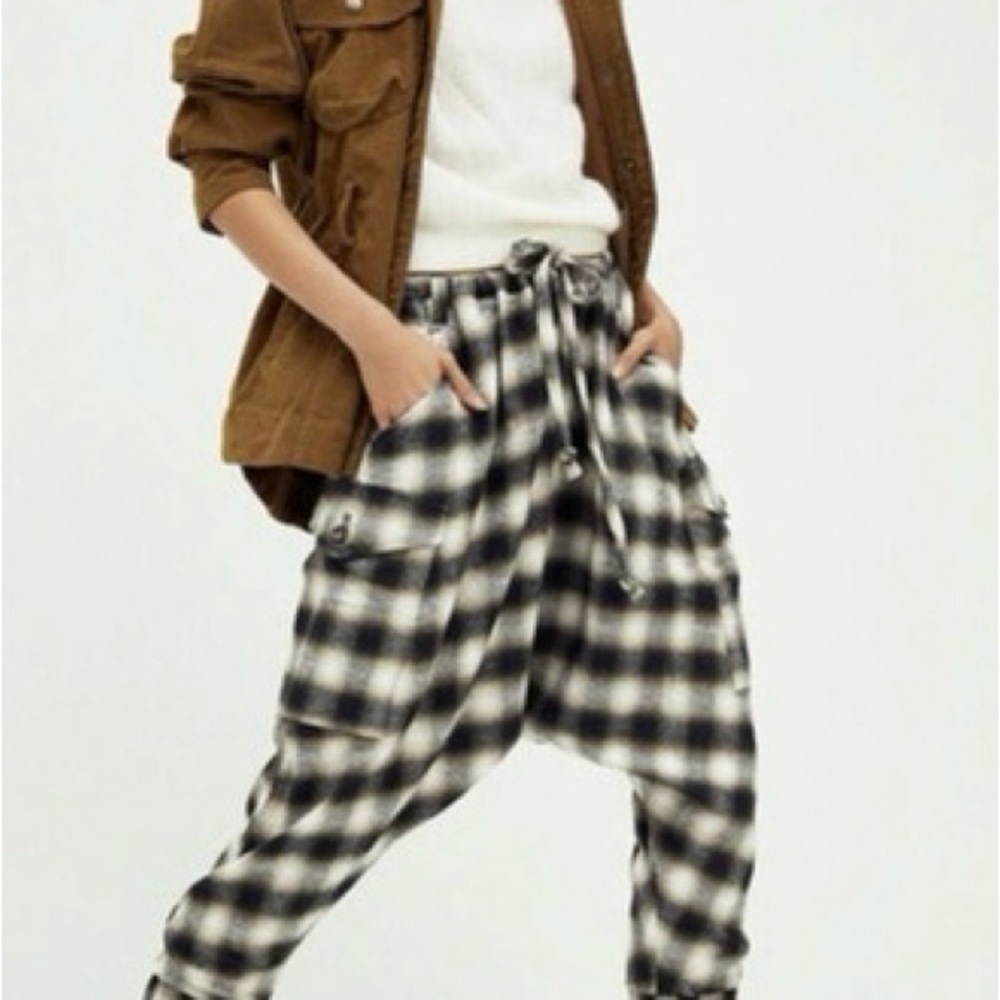 NWT Nicholas K Plaid Harem Pants, XXS, MSRP $485
